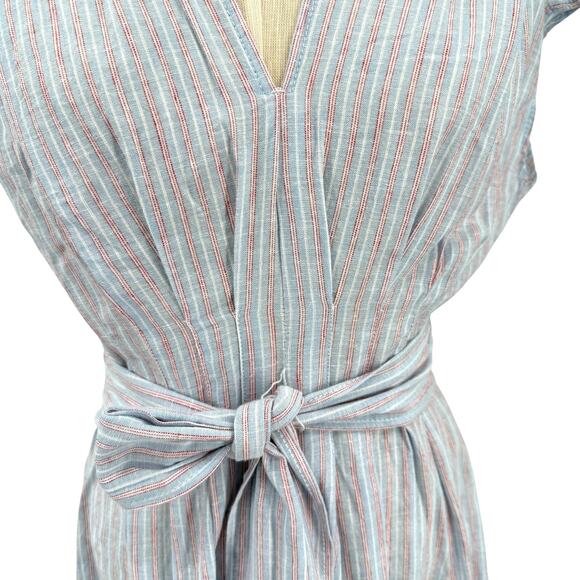 Max Studio Womens Linen Cotton Shirt Dres Blue Stripe Size Small NWT - Picture 7 of 10